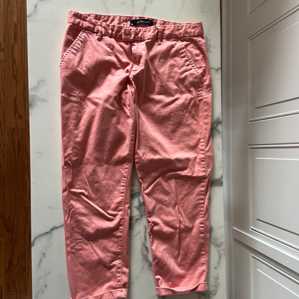 Peach colored ankle slacks